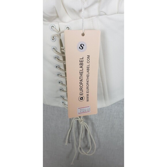 Europa The Label Corset Top S White MilkMaid Cottagecore Peasant Little Bo Peep - Picture 6 of 12